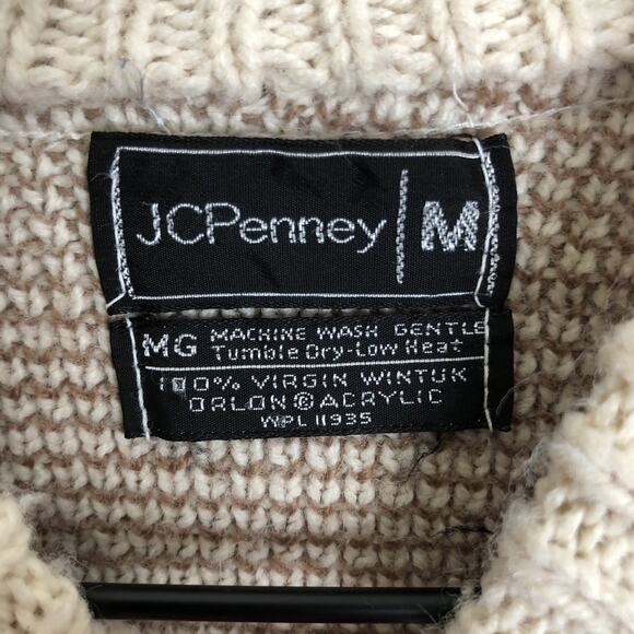 VTG 60s 70s Geometric Intarsia Knit Southwestern Aztec Sweater Sz Med Wintuck‎ - Picture 3 of 10